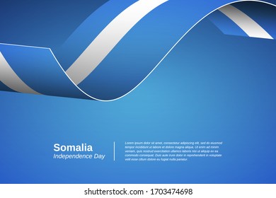 Happy independence day of Somalia. Classic waving flag banner background. Greeting patriotic nation vector