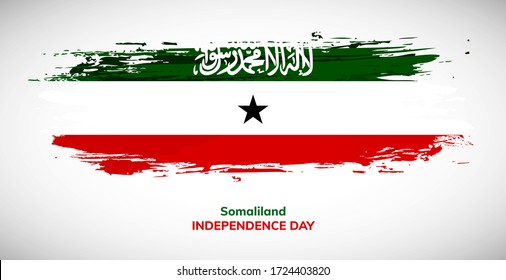 Happy independence day of Somaliland. Brush flag of Somaliland vector illustration. Creative watercolor concept of national brush flag background