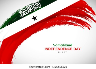 Happy independence day of Somaliland. Watercolor brush stroke flag background. Artistic national country flag with Abstract watercolor grunge brush flag