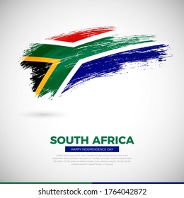 Happy independence day of South Africa country. Abstract grunge brush of South Africa flag illustration