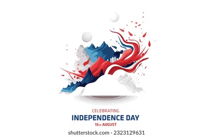 Happy Independence day south korea vector design