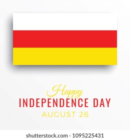 happy independence day of south ossetia banner template with text and paper cut national flag on a white background. vector illustration for greeting cards, posters, flyers, invitations, brochures