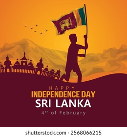 happy independence day Sri lanka. abstract vector illustration design