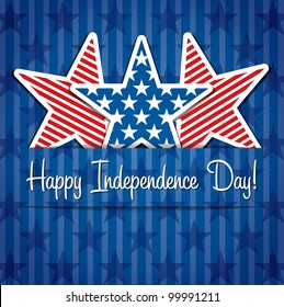 Happy Independence Day star card in vector format.