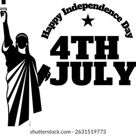 Happy Independence Day: Statue of Liberty, 4th of July celebration.