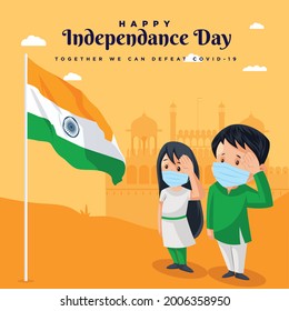 Happy independence day stay safe stay healthy banner design template.