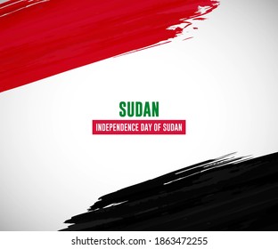 Happy independence day of Sudan with classic watercolor splash background