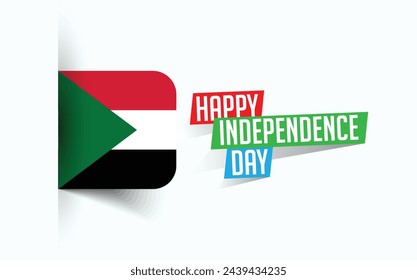 Happy Independence Day of Sudan Vector illustration, national day poster, greeting template design, EPS Source File