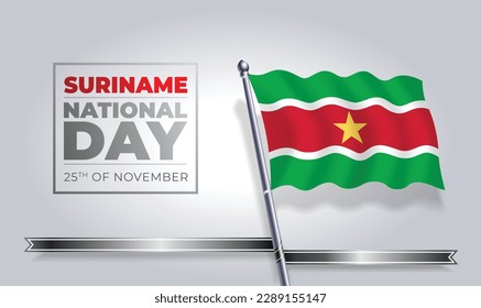 Happy independence day Suriname Vector Template Design