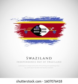 Happy independence day of Swaziland. brush flag of Swaziland vector illustration. abstract concept of national brush flag background. brush stroke background.