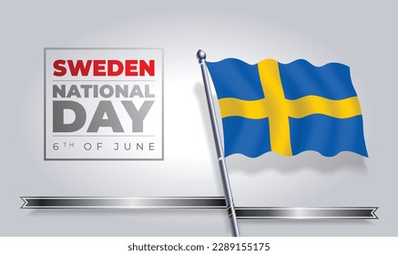 Happy independence day Sweden Vector Template Design