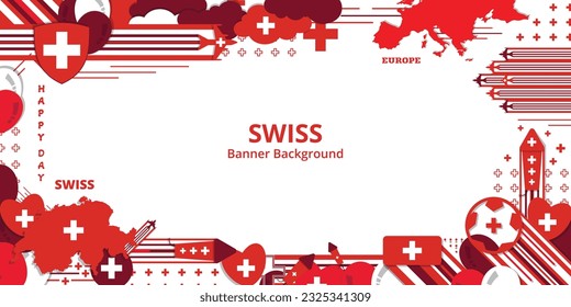 happy independence day of Swiss, illustration background design, country theme