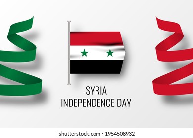 Happy independence day Syria Illustration Template Design. Vector Eps 10