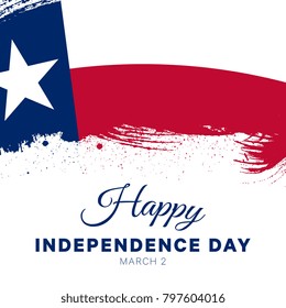 happy independence day of texas vector layout design with text and national flag in brush stroke style for banner, poster, flyer, presentation