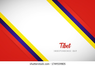 Happy Independence Day Of Tibet With Abstract Tibet National Country Flag Greeting Background