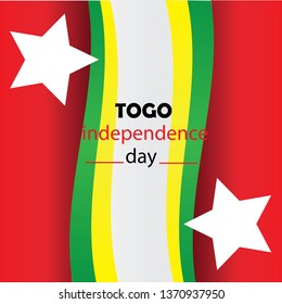 Happy Independence Day Togo, Togo independence day vector template design.- Vector