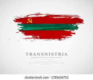 Happy independence day of Transnistria with artistic watercolor country flag background