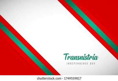 Happy Independence day of Transnistria with Creative Transnistria national country flag greeting background