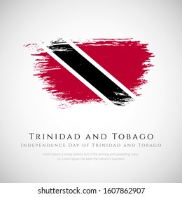 Happy independence day of Trinidad and Tobago. brush flag of Trinidad and Tobago vector illustration. abstract concept of national brush flag background. brush stroke background.