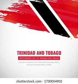 Happy independence day of Trinidad and Tobago with brush style watercolor country flag background