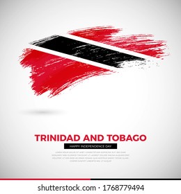 Happy independence day of Trinidad And Tobago country. Classic grunge brush of Trinidad And Tobago flag illustration