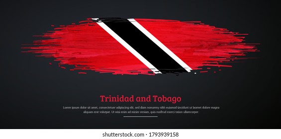 Happy independence day of Trinidad and Tobago with watercolor grunge brush flag background