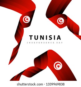 Happy Independence Day Tunisia Concept Vector Illustration Suitable For Greeting Card, Wallpaper, Background, Banner, Poster And Landing Page Website