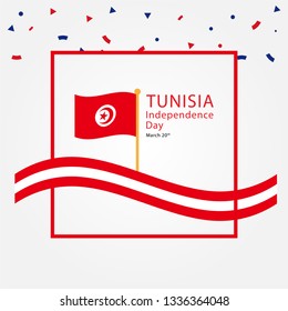 Happy Independence Day Tunisia Template Design, Tunisia Independence Day. Vector Eps 10
