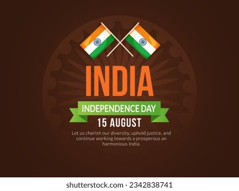 Happy Independence Day Typography, elements, decoration. India independence day. Template design for poster, banner, flyer, and greeting card. Vector