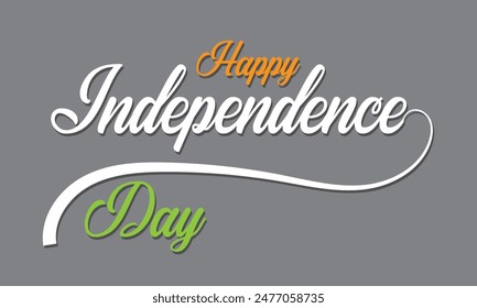 Happy Independence Day Typography. Hand drawn modern vector calligraphy. Simple inscription with swashes, wavy lettering text. lettering composition. Vector illustration. EPS 10