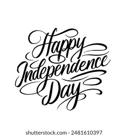 happy independence day typography in vactor