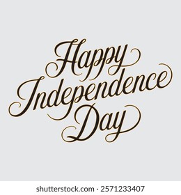 happy independence day typography with white background