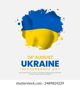 Happy independence day of Ukraine. Brush painted grunge background