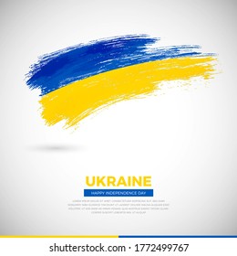 Happy independence day of Ukraine country. Classic grunge brush of Ukraine flag illustration