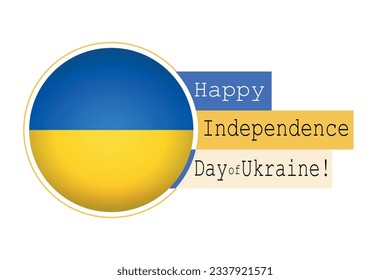 happy independence day of Ukraine icon banner button 