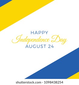 happy independence day of ukraine vector layout design with text and national flag on a white background for banner, poster, flyer, presentation
