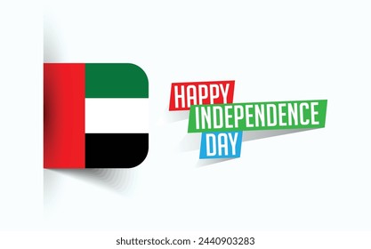 Happy Independence Day of United Arab Emirates Vector illustration, national day poster, greeting template design, EPS Source File