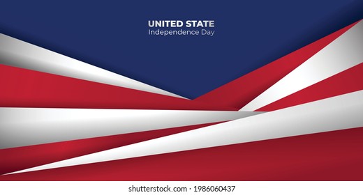 Happy Independence day for United State of America with red white and blue background. Good template for U.S.A National Day design.