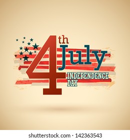 Happy independence day United States of America, 4th of July with grunge flag.