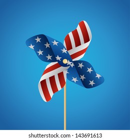 Happy independence day United States of America, 4th of July with Pinwheel.