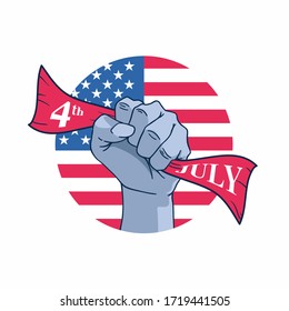 Happy Independence Day of United States of America 4th of July with hand vector illustration background