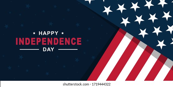 Happy Independence Day of United States of America 4th of July with American Flag vector illustration background