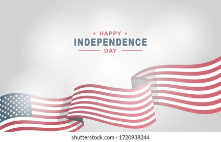Happy Independence Day of United States of America 4th of July with American Flag vector illustration background