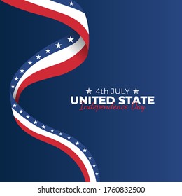 Happy Independence Day United States. Celebrated annually on July 4 in America. Happy national holiday of freedom. American flag. Patriotic poster design. Vector illustration