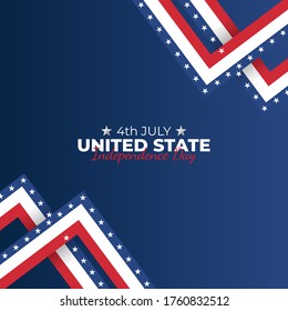 Happy Independence Day United States. Celebrated annually on July 4 in America. Happy national holiday of freedom. American flag. Patriotic poster design. Vector illustration