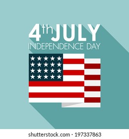 Happy independence day United States of America, 4th of July card with flat design