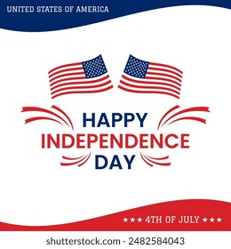 Happy Independence Day. United States of America. Editable.