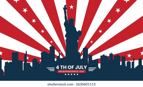 Happy Independence Day United States of America fourth of July. Vector