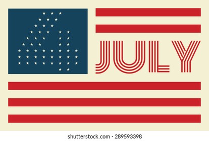 Happy Independence Day in the United States of America. Fourth of July. Abstract Flag Design.