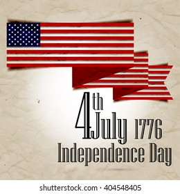 Happy independence day United States of America, 4th of July card with flat design